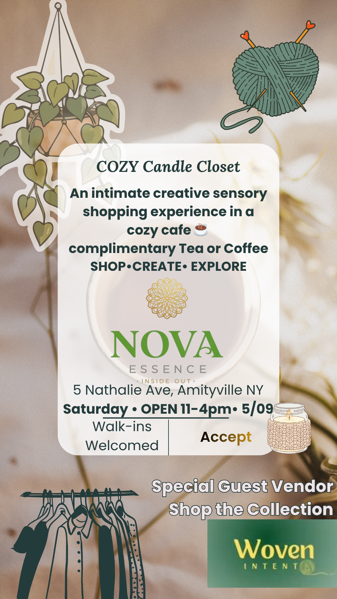 Cozy Candle Closet w/ Woven Intent
